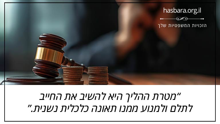 היא להשיב את החייב לתלם ולמנוע ממנו תאונה כלכלית נשנית.